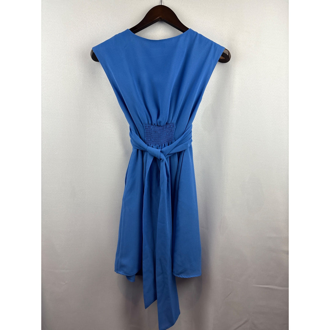 Women’s Pins and Needles XS Cornflower Blue Dress with a Cinched Waist & Ribbon Tie also has Pockets