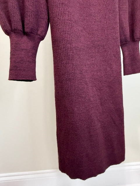 Nine West Burgundy Blend Ribbed Knit Dress SzXL NWT