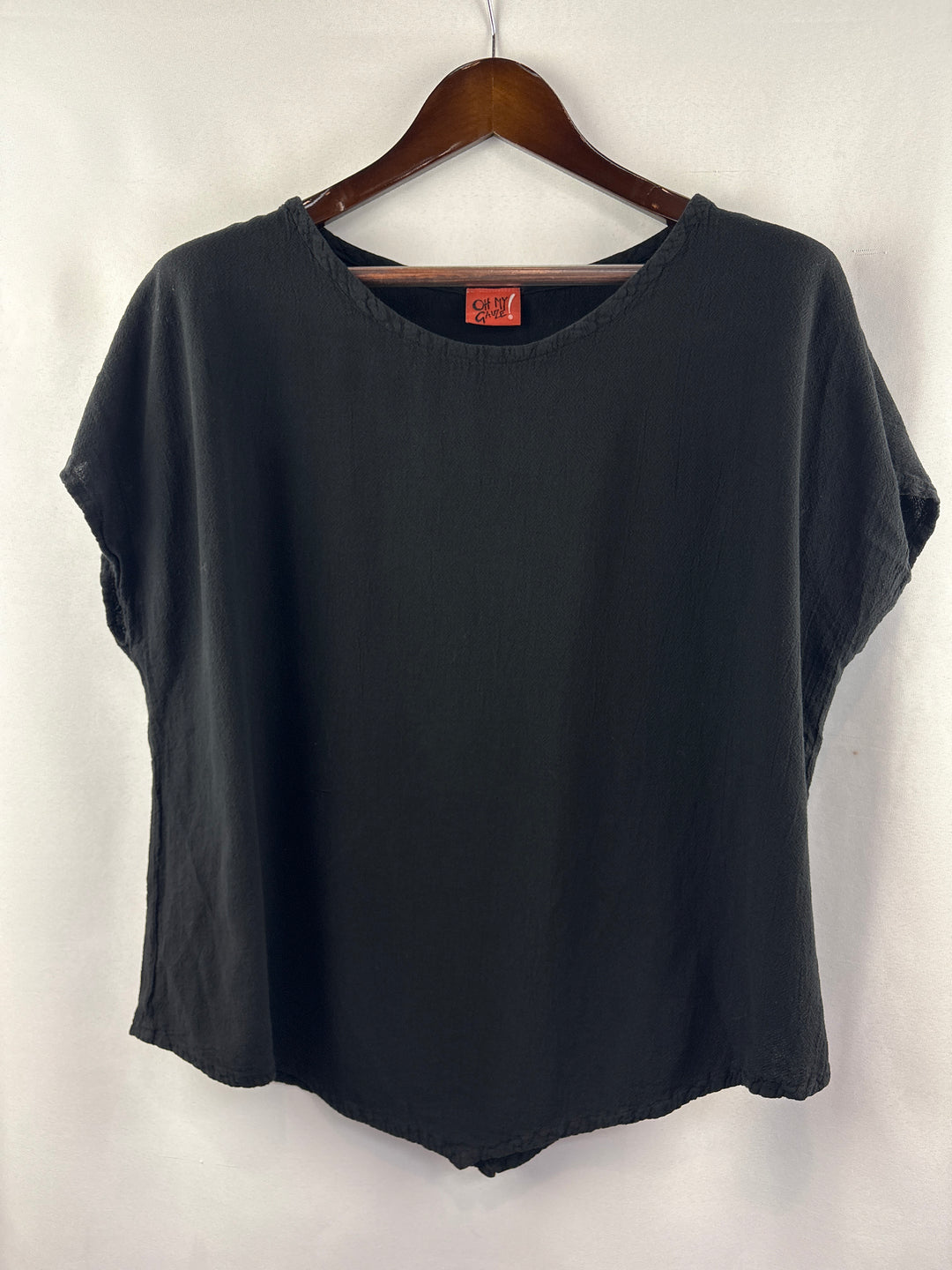 Women’s Oh My Gauze! XXL Black Short Sleeve Blouse