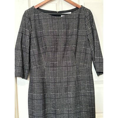 Hugo Boss Womens Plaid Dress Size M Black & White Lined