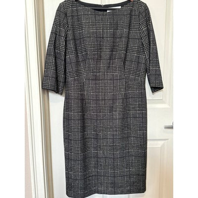 Hugo Boss Womens Plaid Dress Size M Black & White Lined