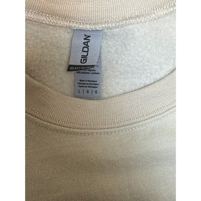 Gildan Heavy Blend Pumpkin Patch Embroidered Crewneck Sweatshirt Beige L
