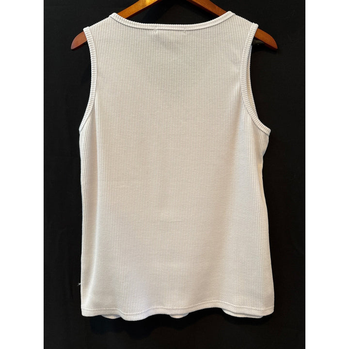 Women’s Merokeety V Neck White Tank Top XL