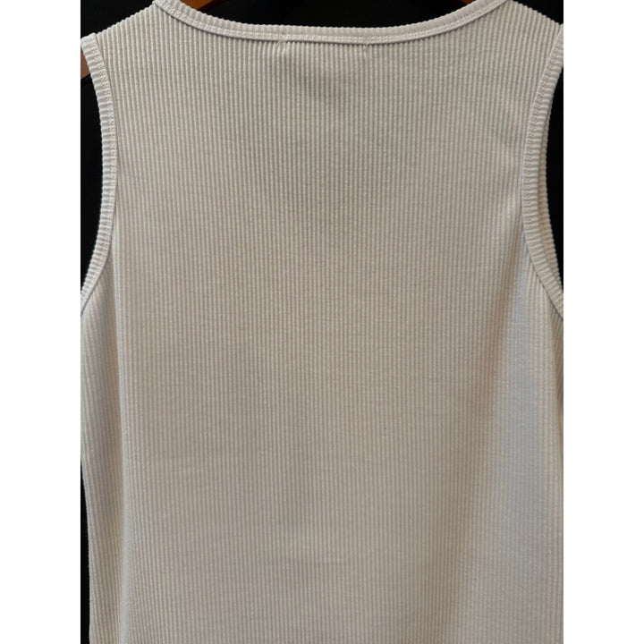 Women’s Merokeety V Neck White Tank Top XL