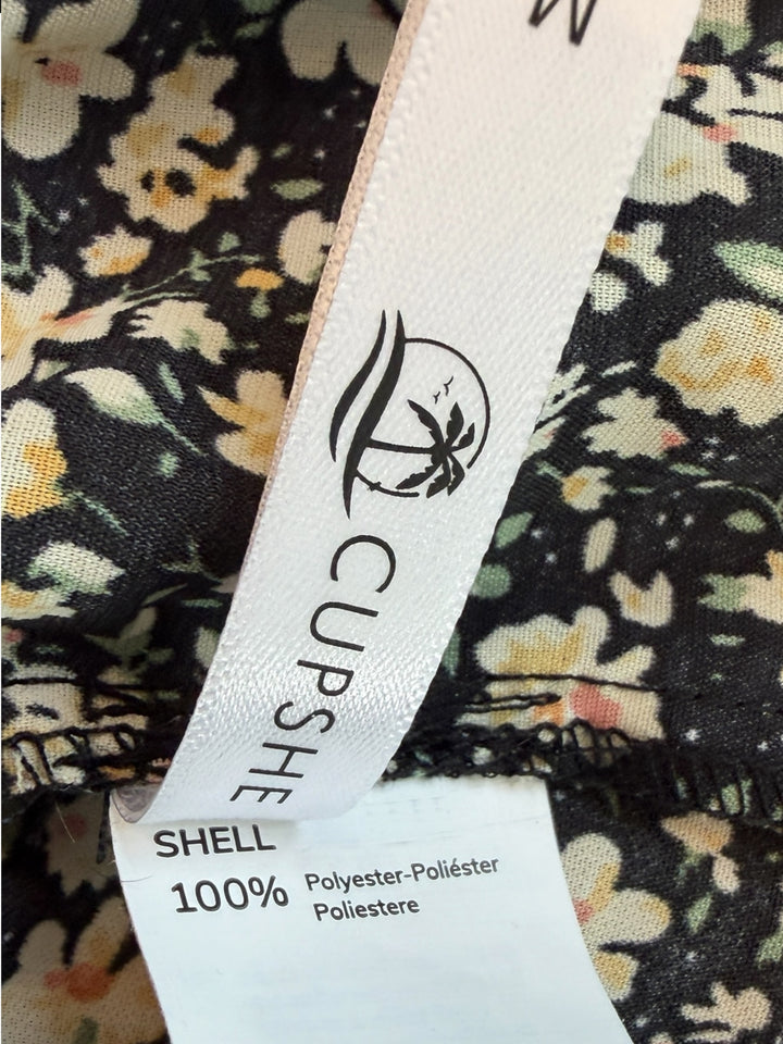 Cupshe Black Floral Ruffle Sleeve Women's Mini Dress Size M