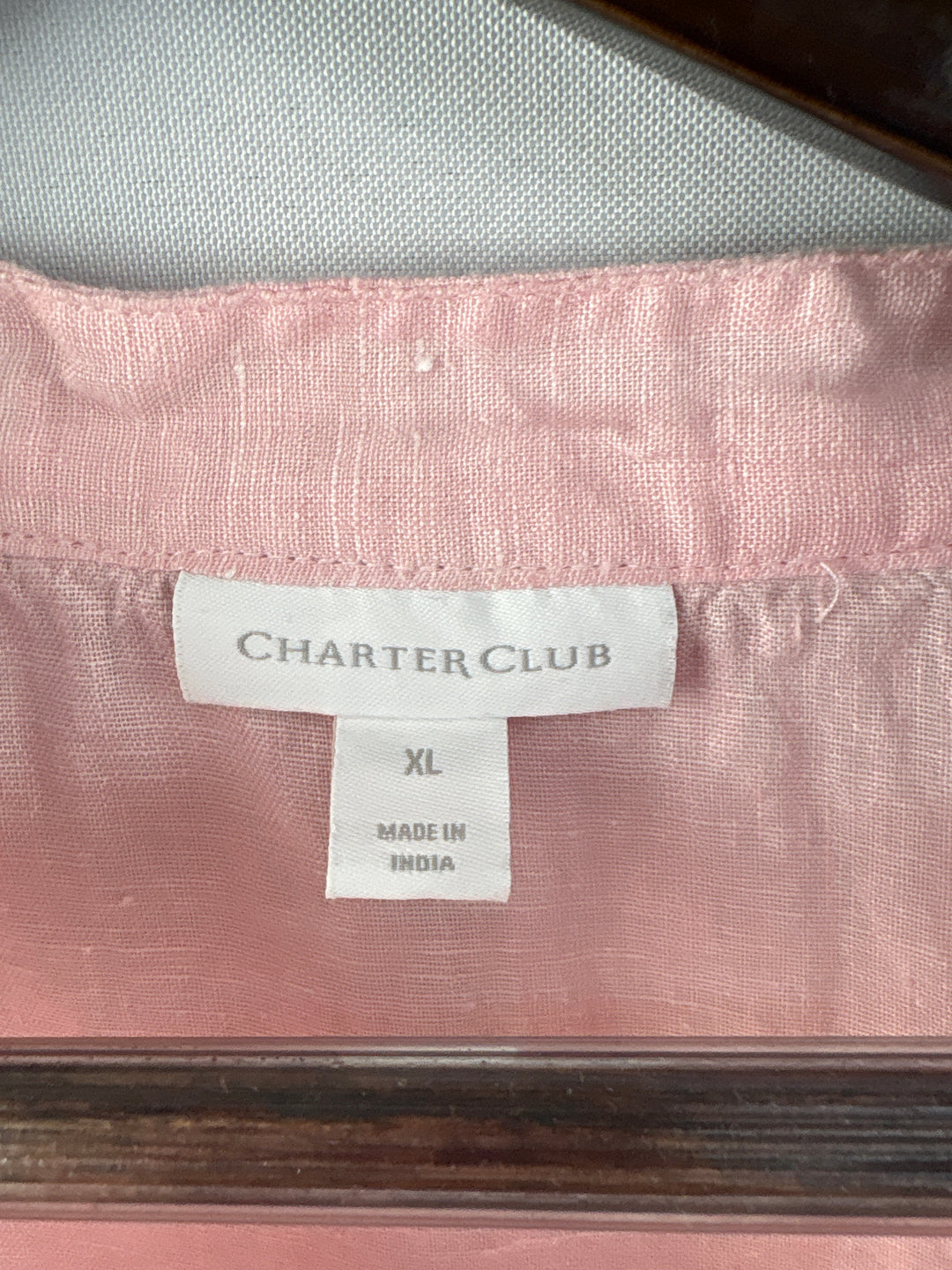 Women’s Charter Club XL Baby Pink Short Sleeve Button Up