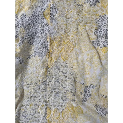 Rachel Zoe Yellow Gray Floral Boho Cotton Sundress Beach Cover Up