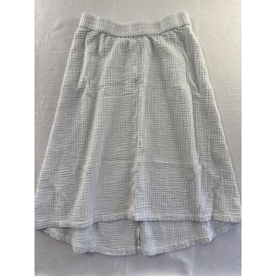 J. Jill Womens Petite Seersucker Skirt Size PS 100% Cotton Elastic Waist Made In Indonesia