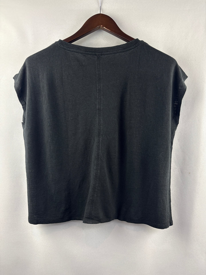 Women’s Eileen Fisher Small Black V-Neck Short Sleeve