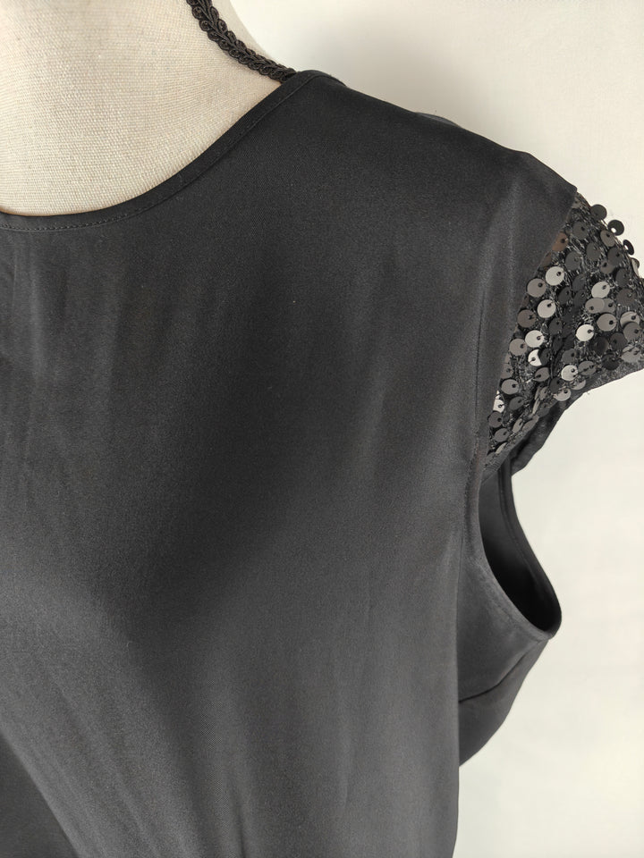 Women’s Mossimo Sequin Sleeve Shift Dress Black Size XXL