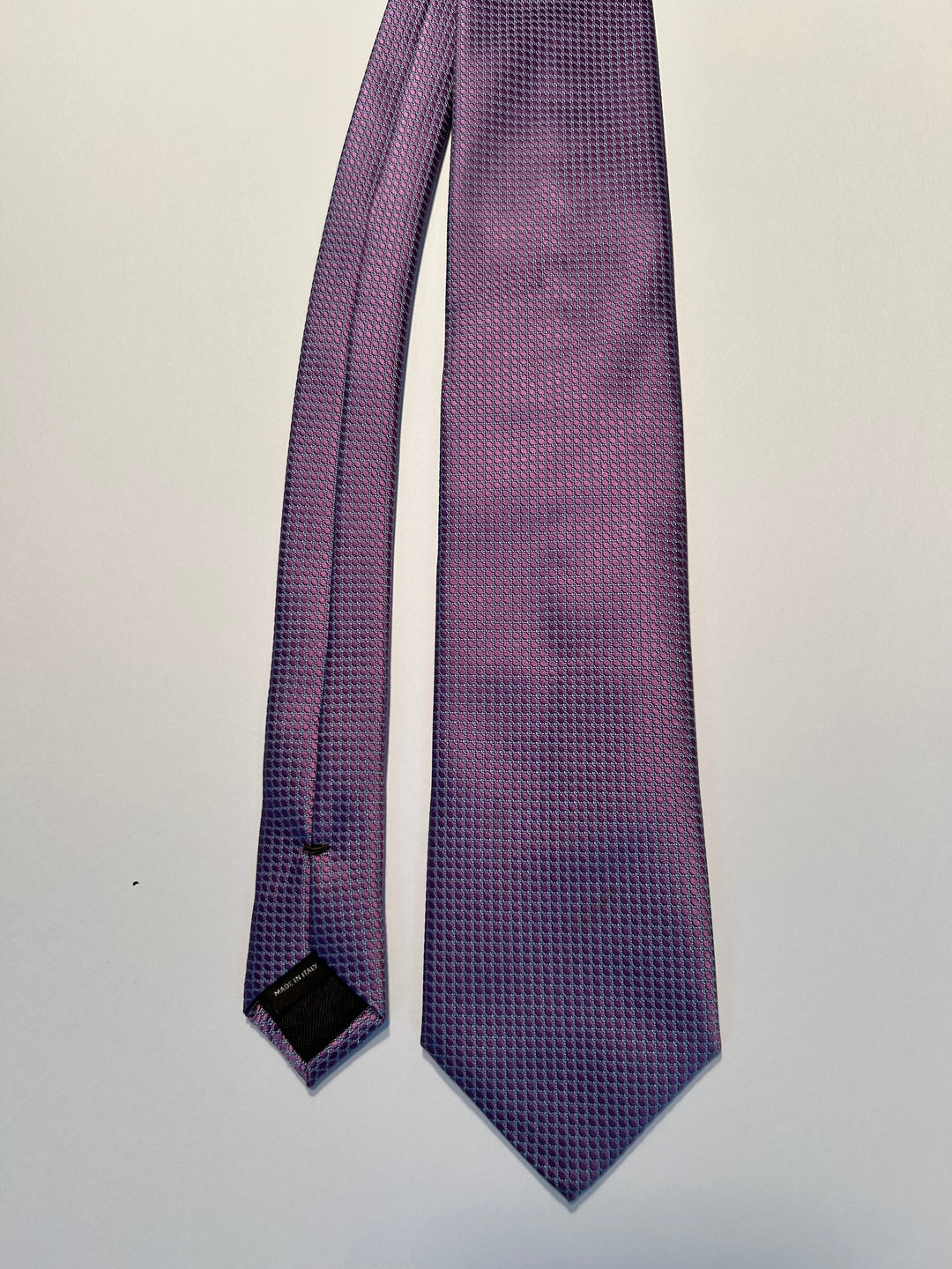Canali 100% Silk Geometric Jacquard Tie Purple Blue Made in Italy