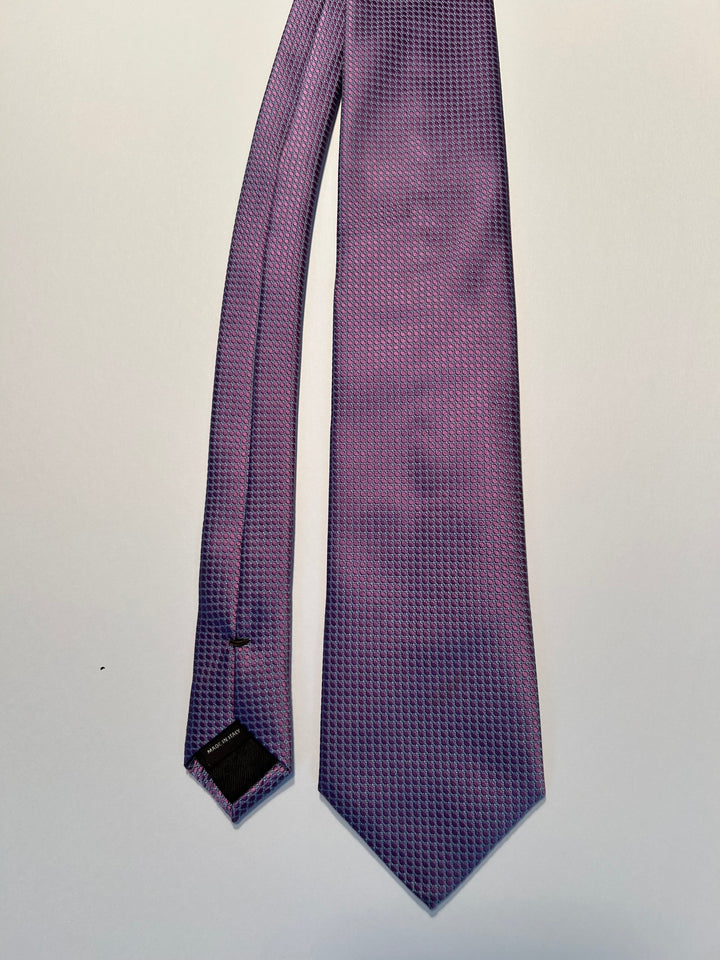 Canali 100% Silk Geometric Jacquard Tie Purple Blue Made in Italy