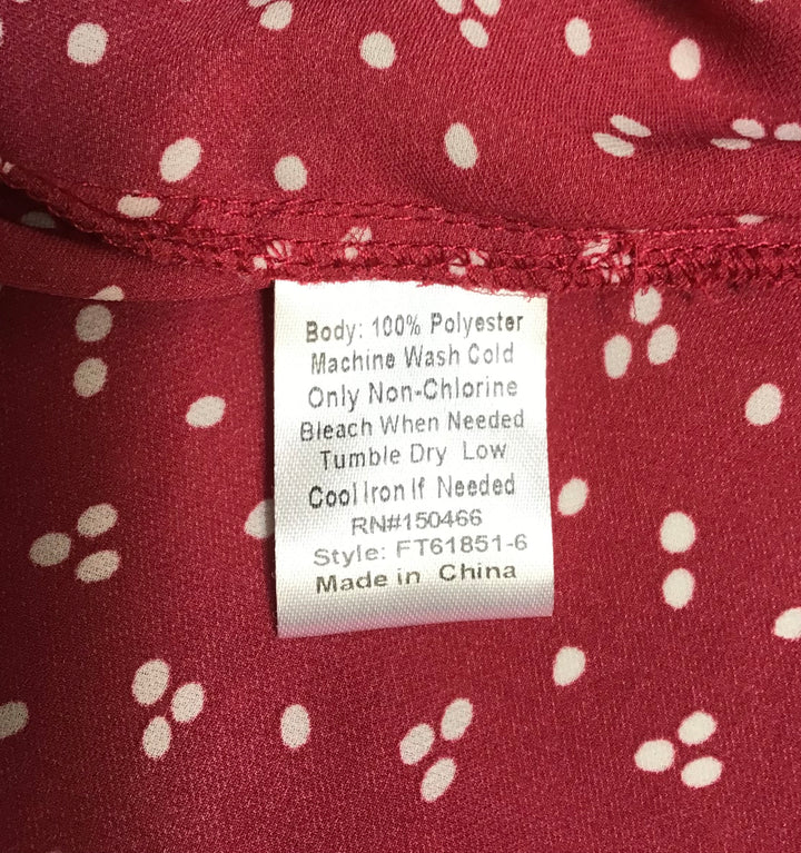 Women’s Fun 2 Fun Red V-Neck Sleeveless Blouse Size S