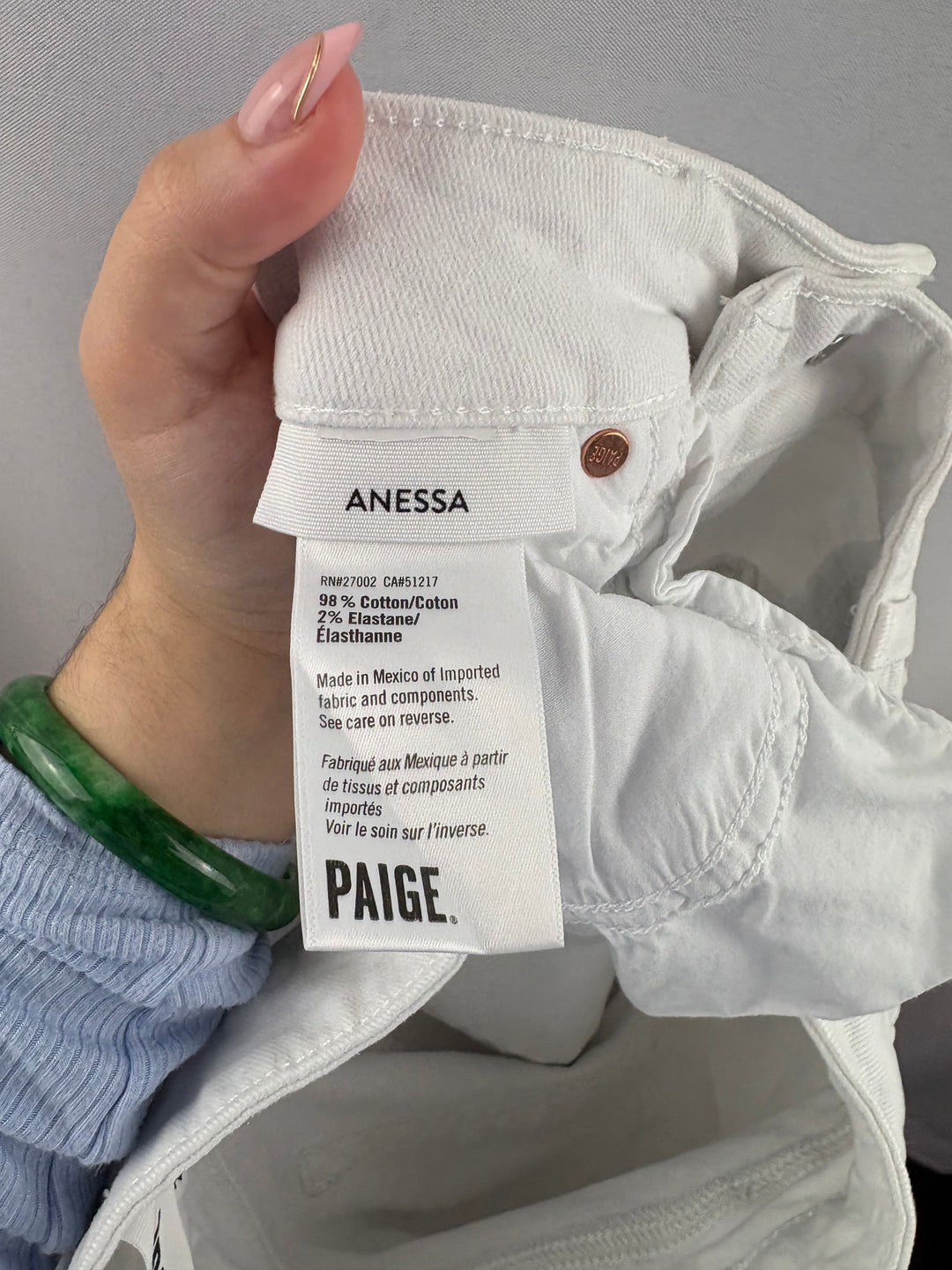 Women’s Paige Size 28 White Wide Leg High Waisted Jeans