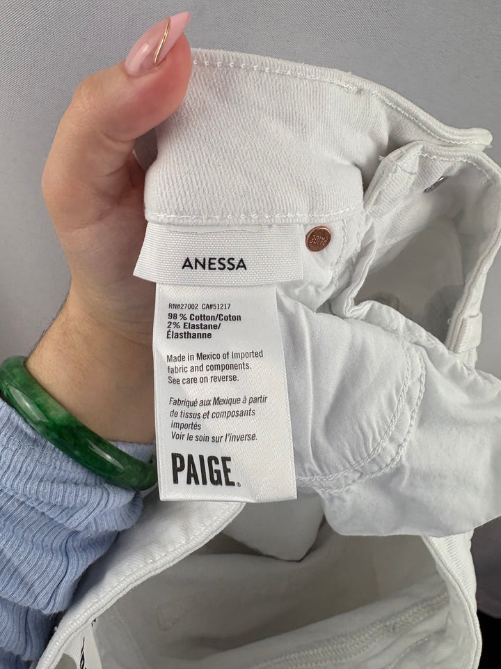 Women’s Paige Size 28 White Wide Leg High Waisted Jeans