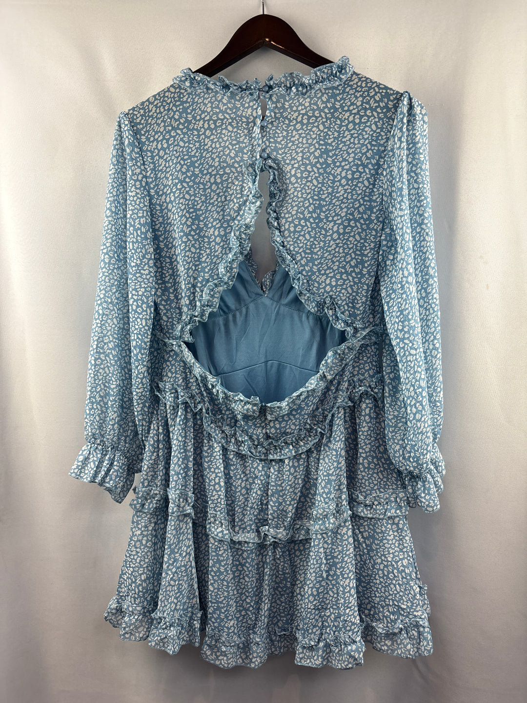 Women’s Bella’s Wardrobe Large Blue Animal Print Mini Dress