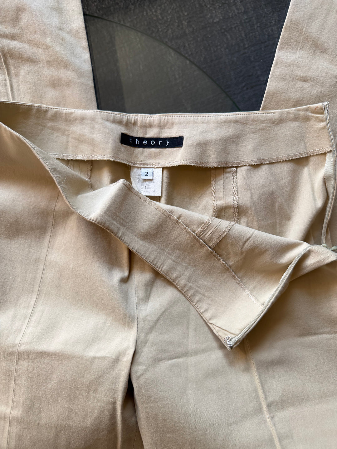 Theory Beige Straight Leg Pants Size 2