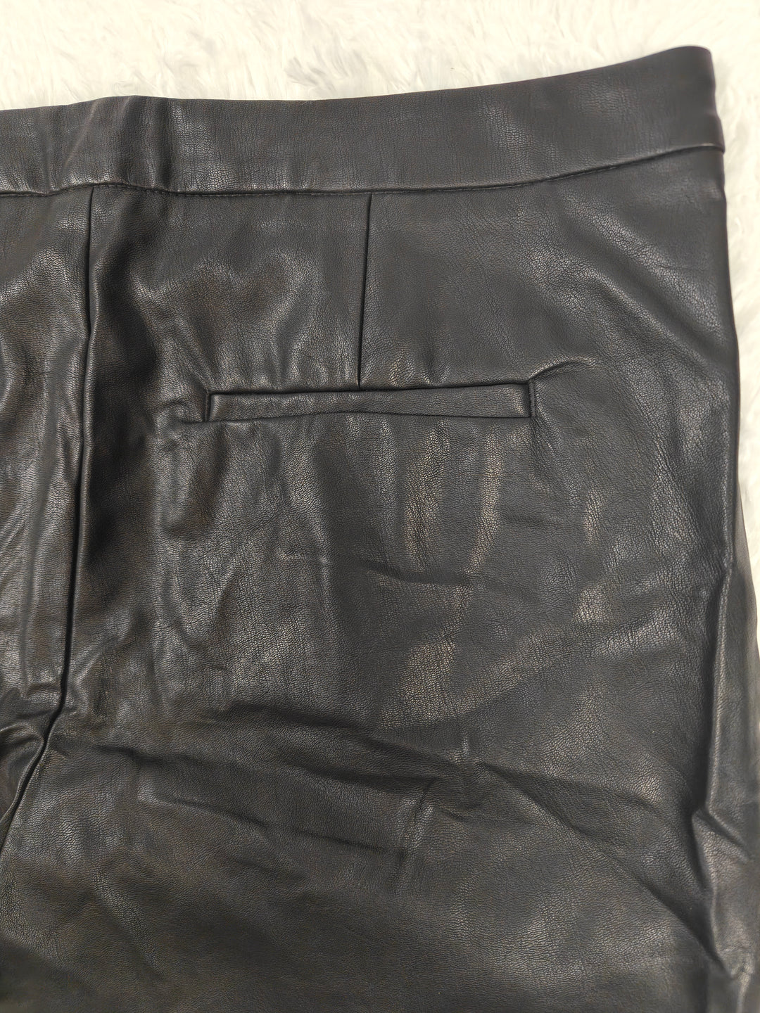 Womens Banana Republic Faux Leather Pants Black Size 14L NWT