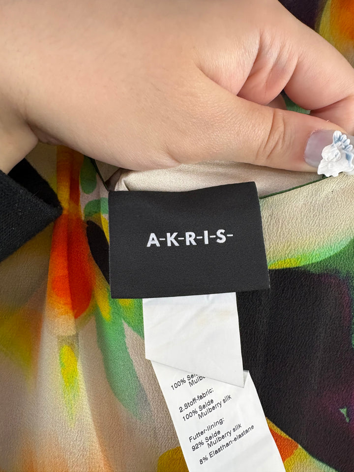 Women’s Akris Size 12 Green Multicolor Pencil Dress
