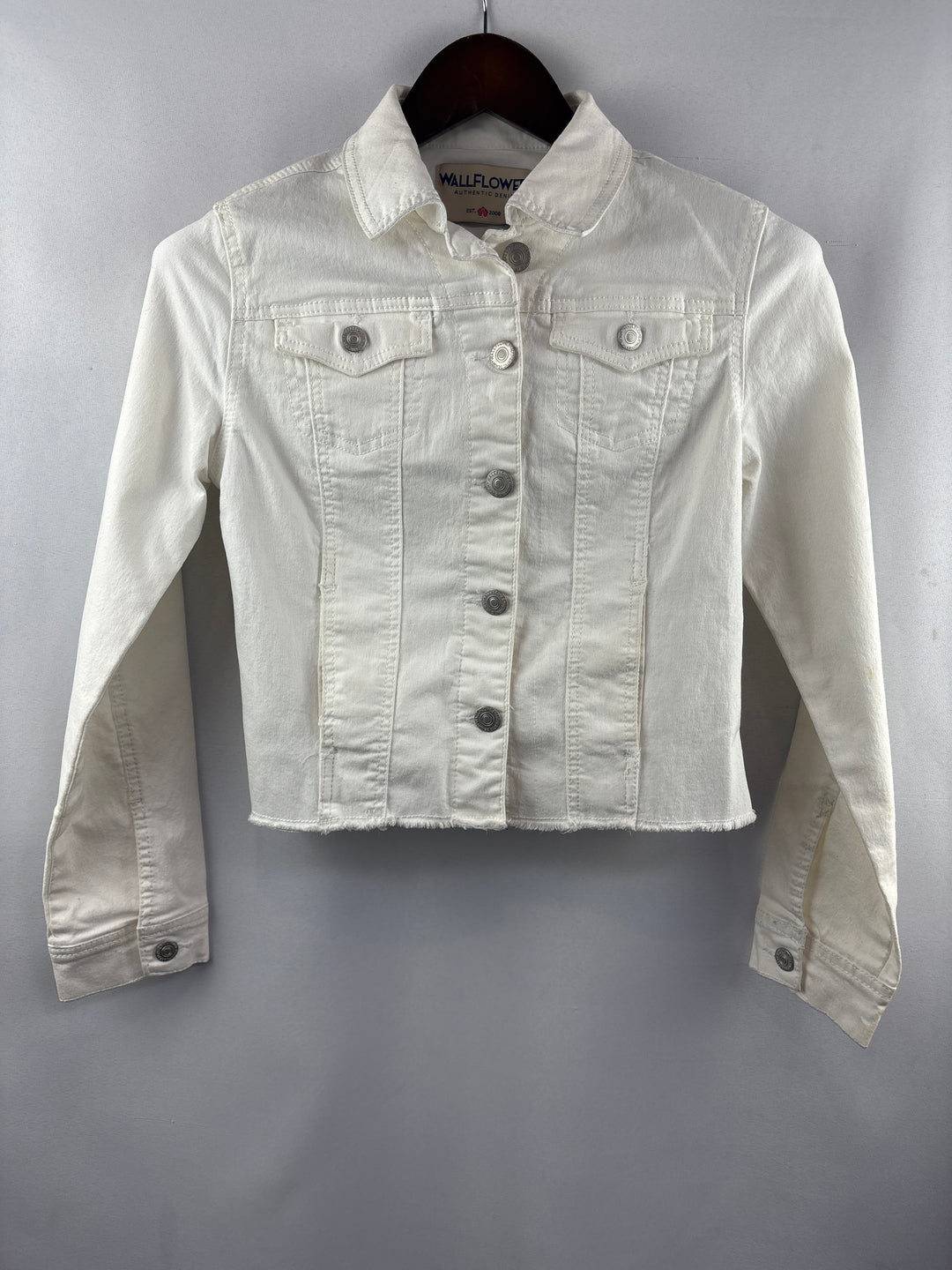Women’s Wallflower Authentic Denim Small White Jean Jacket
