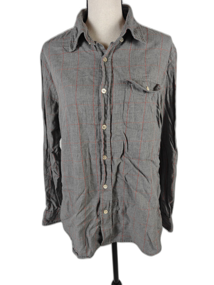 Mens Steven Alan Button Up Shirt Gray Medium