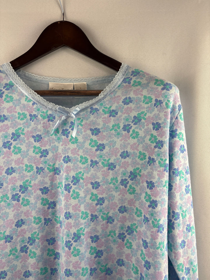 Women’s Intimate Essentials Small Light Blue Floral PJ Set
