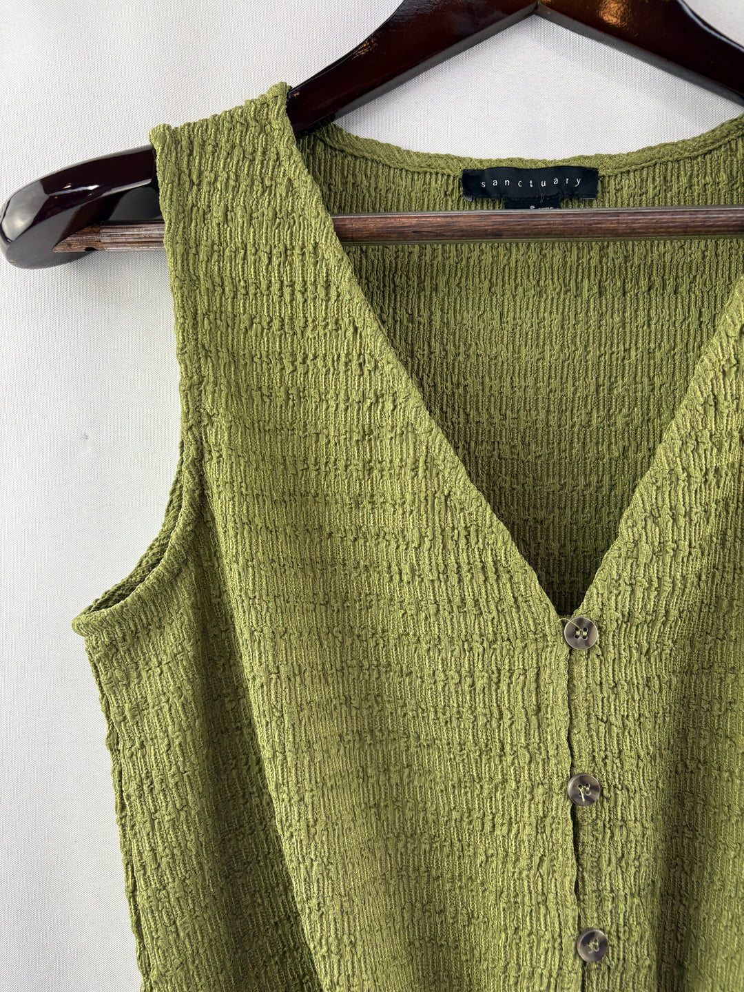 Women’s Sanctuary Small Olive Green Tank w/ Knot Tie
