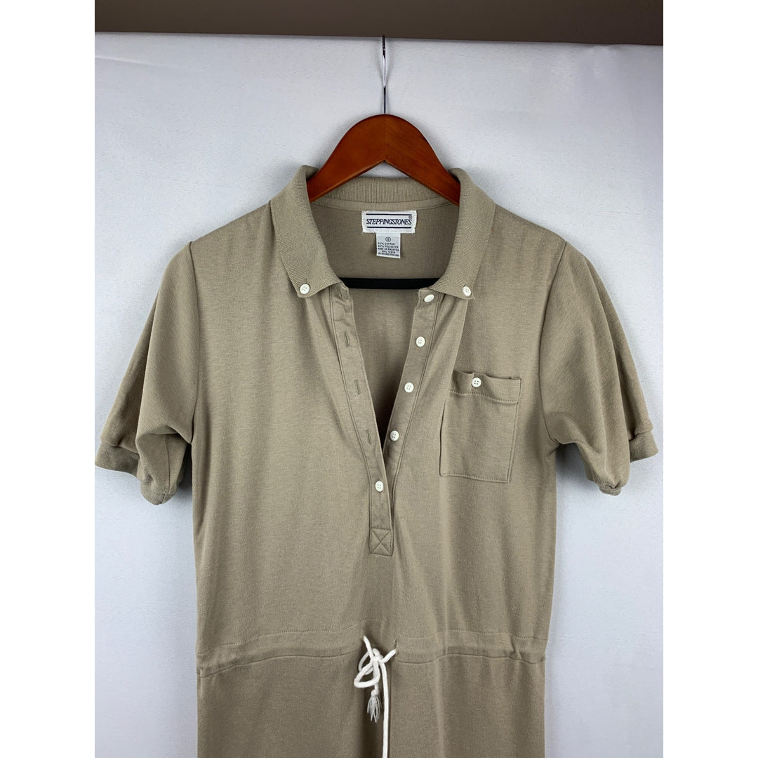 Steppingstones Beige Short Sleeve Romper S