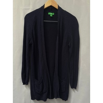 DIP Womens Black Open Front Ribbed Knit Cardigan Sweater M
