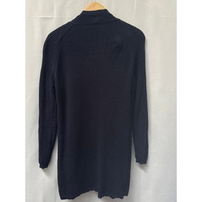 DIP Womens Black Open Front Ribbed Knit Cardigan Sweater M