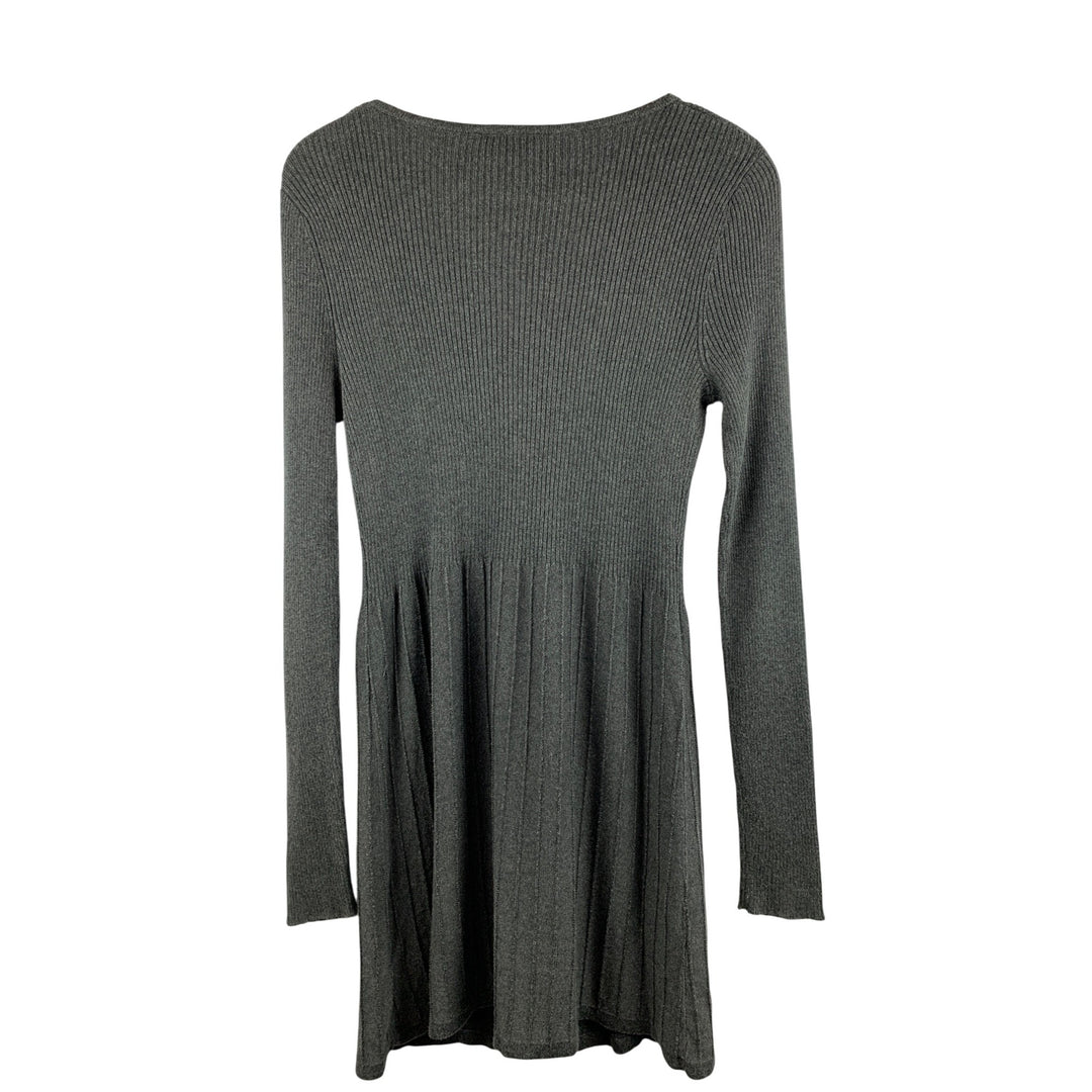 Dialogue Womens XS Gray Ribbed Long Cardigan Sweater