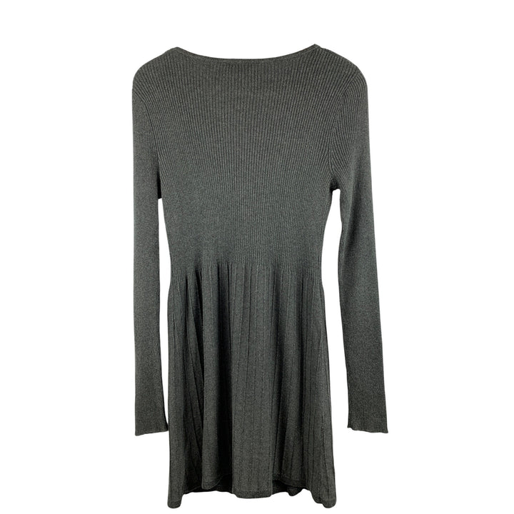 Dialogue Womens XS Gray Ribbed Long Cardigan Sweater