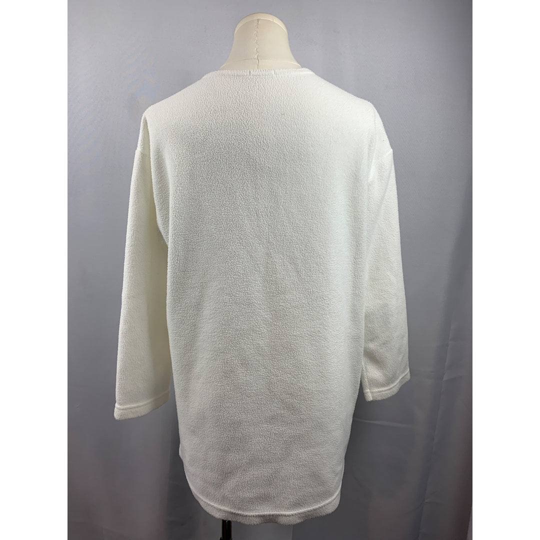 Vintage Terry Town White Textured Pullover Sweatshirt S