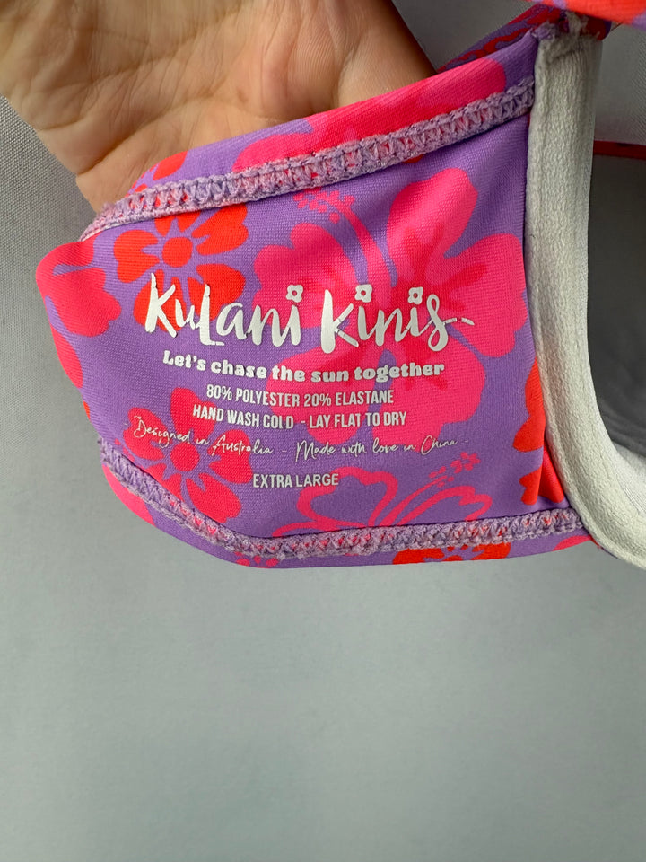 Women’s KuLani Kinis XL Purple & Pink Floral Bikini w/ Coverup