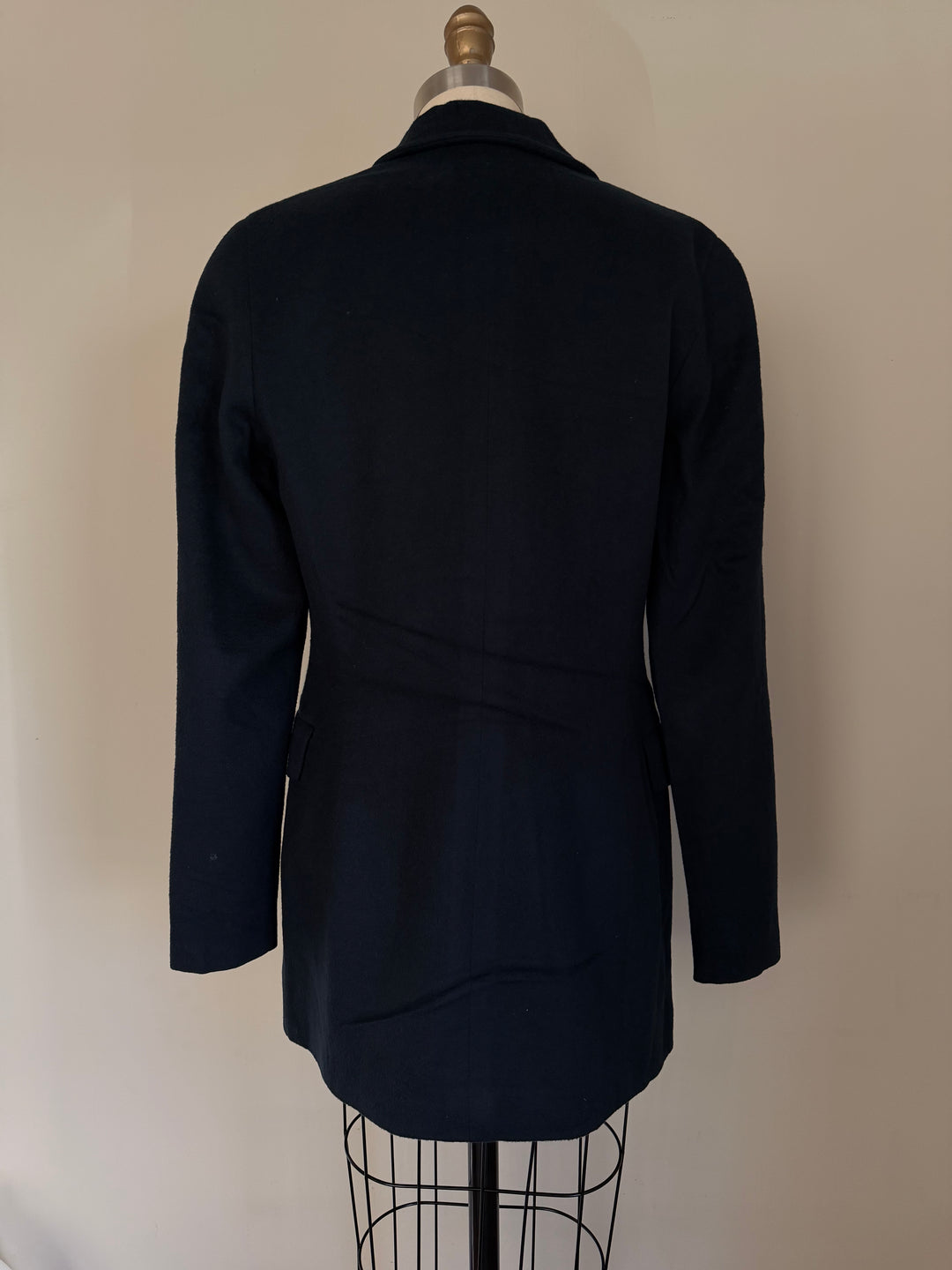Calvin Klein Collection Navy Wool Utility Car Coat Jacket Minimalist 90s Y2K