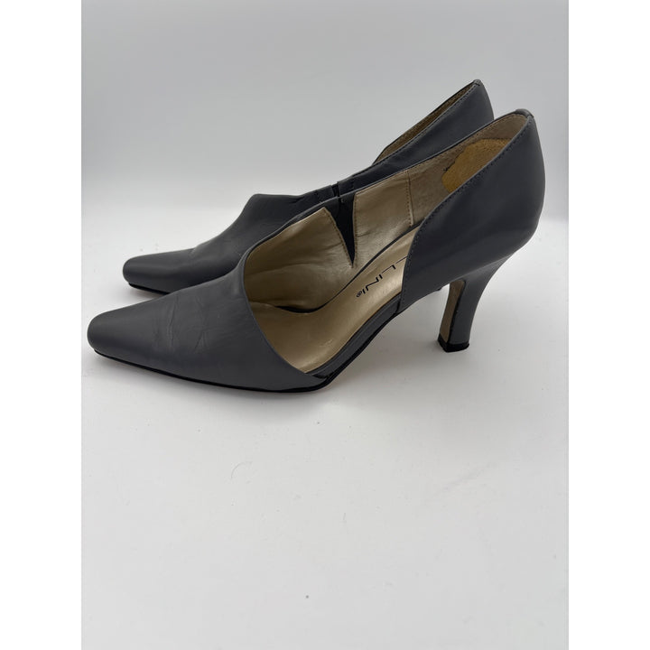 Bellini Womens Leather Heels Size 7 Gray