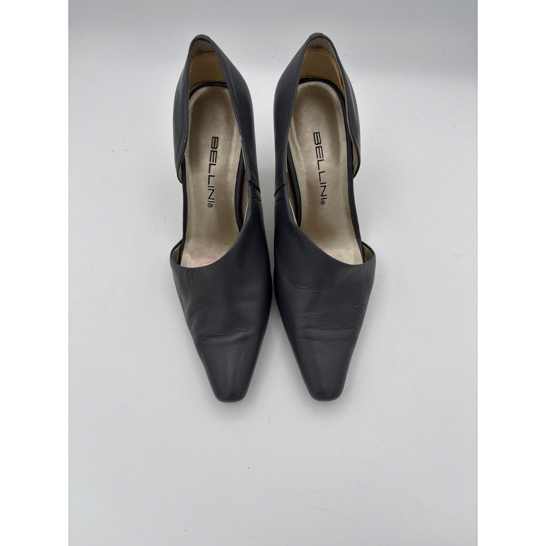 Bellini Womens Leather Heels Size 7 Gray
