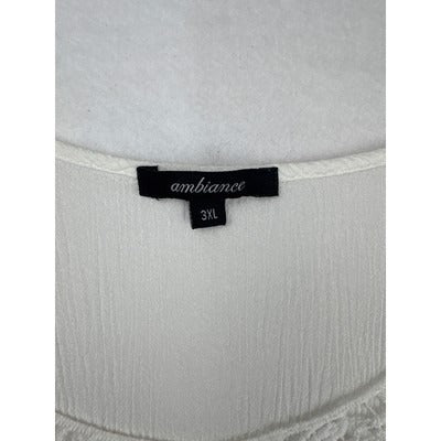 Women’s Ambiance Size 3XL White Embroidered Tank Top.