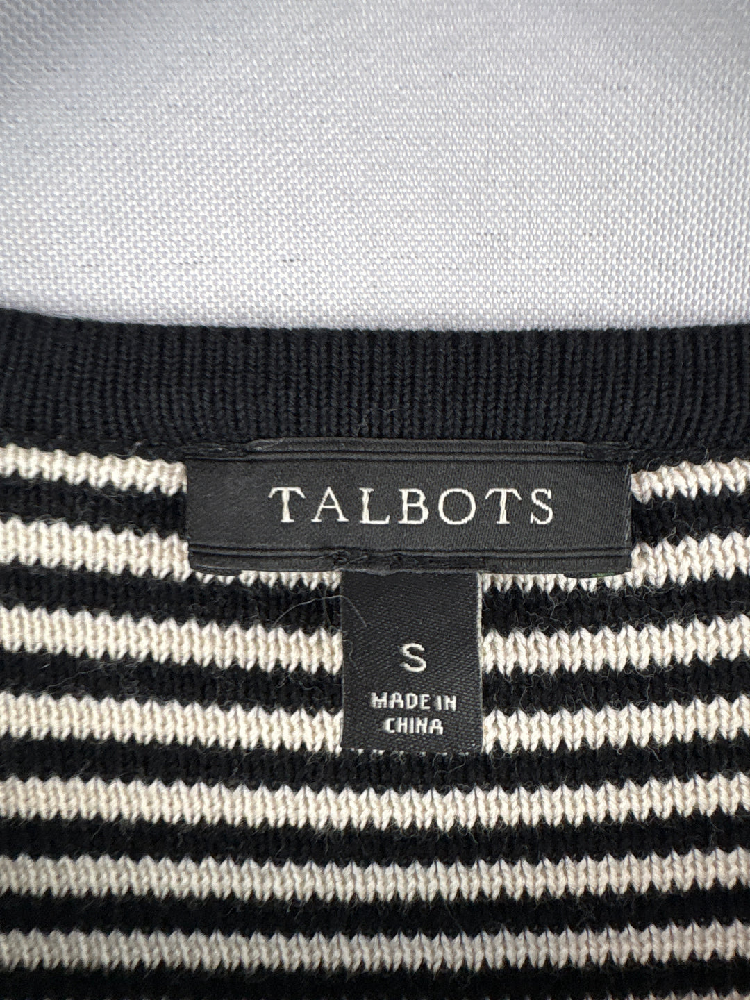 Women’s Talbots Small Cream Cardigan w/ Black Accents