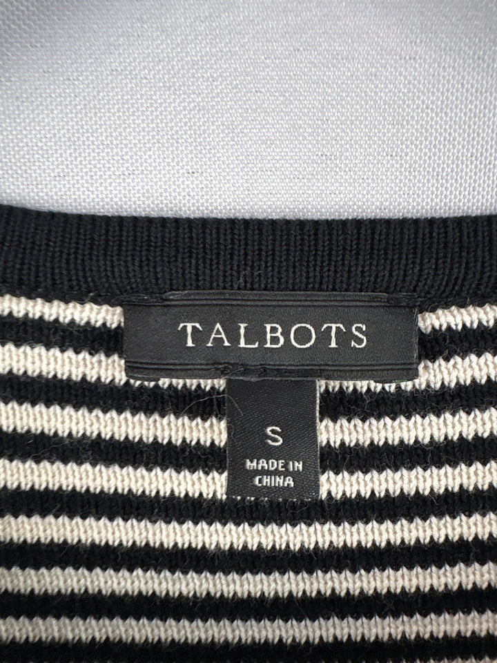 Women’s Talbots Small Cream Cardigan w/ Black Accents