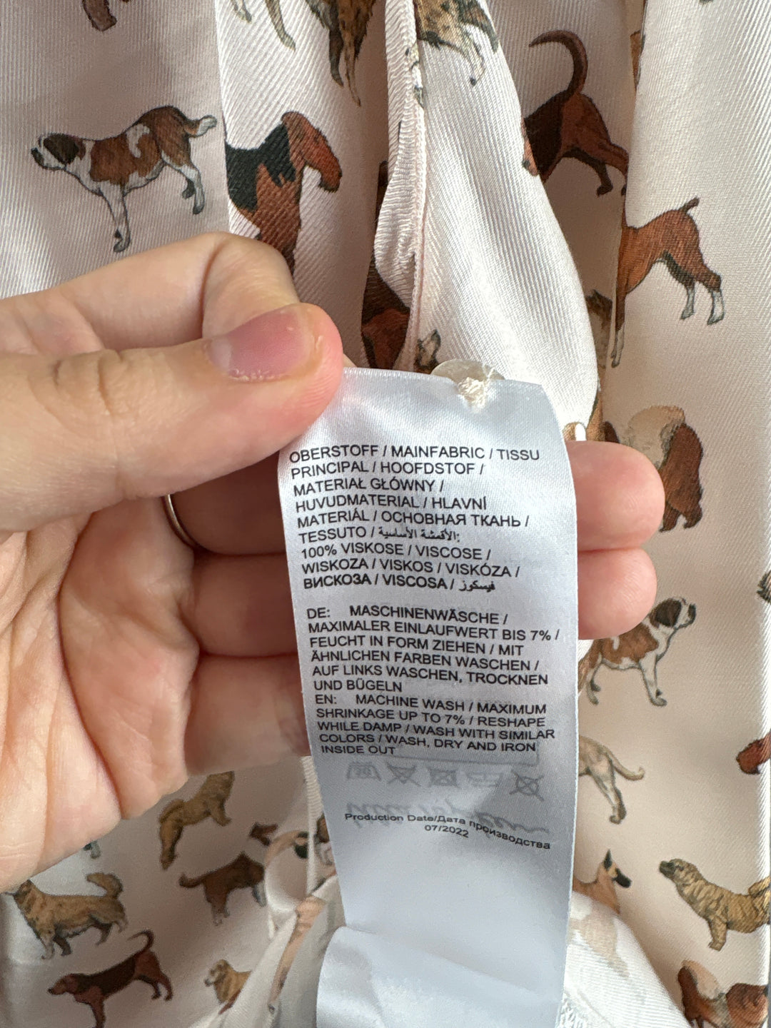 Women’s Von Landen Size 16/18 Cream Dog Patterned Button Up