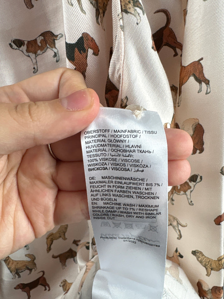 Women’s Von Landen Size 16/18 Cream Dog Patterned Button Up