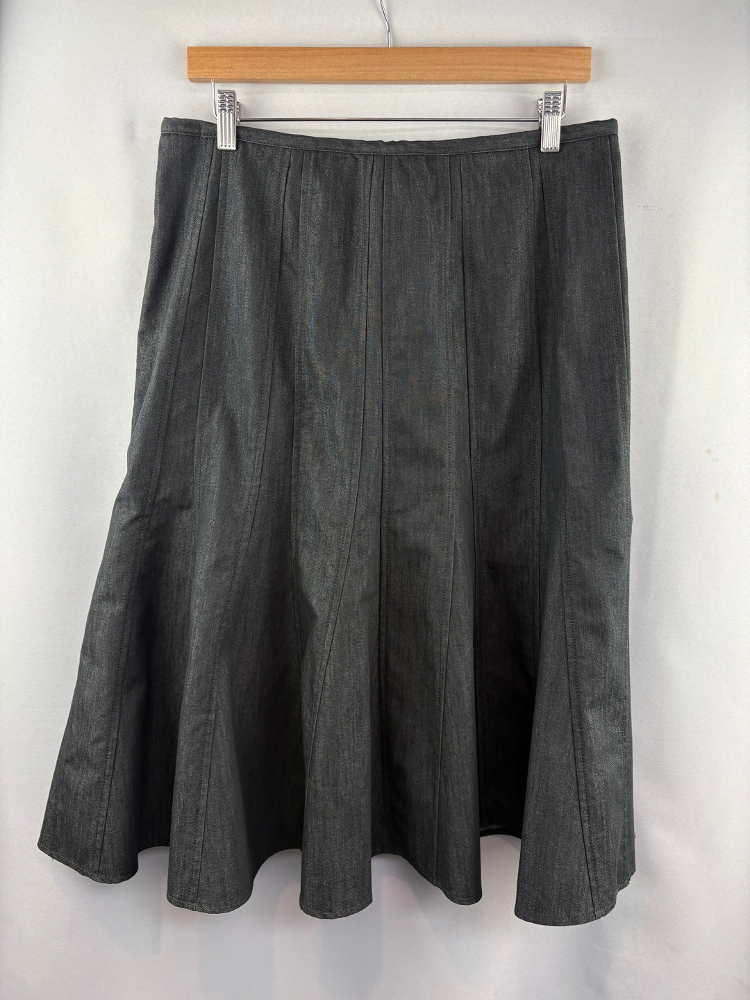 Women’s Zac + Rachel Size 12 Dark Gray Jean Midi Skirt
