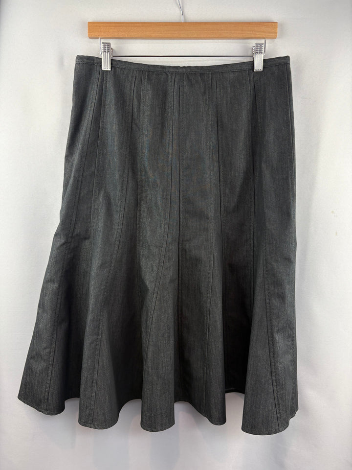 Women’s Zac + Rachel Size 12 Dark Gray Jean Midi Skirt