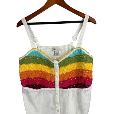 Venezia Women’s Colorful 100% Cotton Button Tank Top Size 14 – Sleeveless Tops