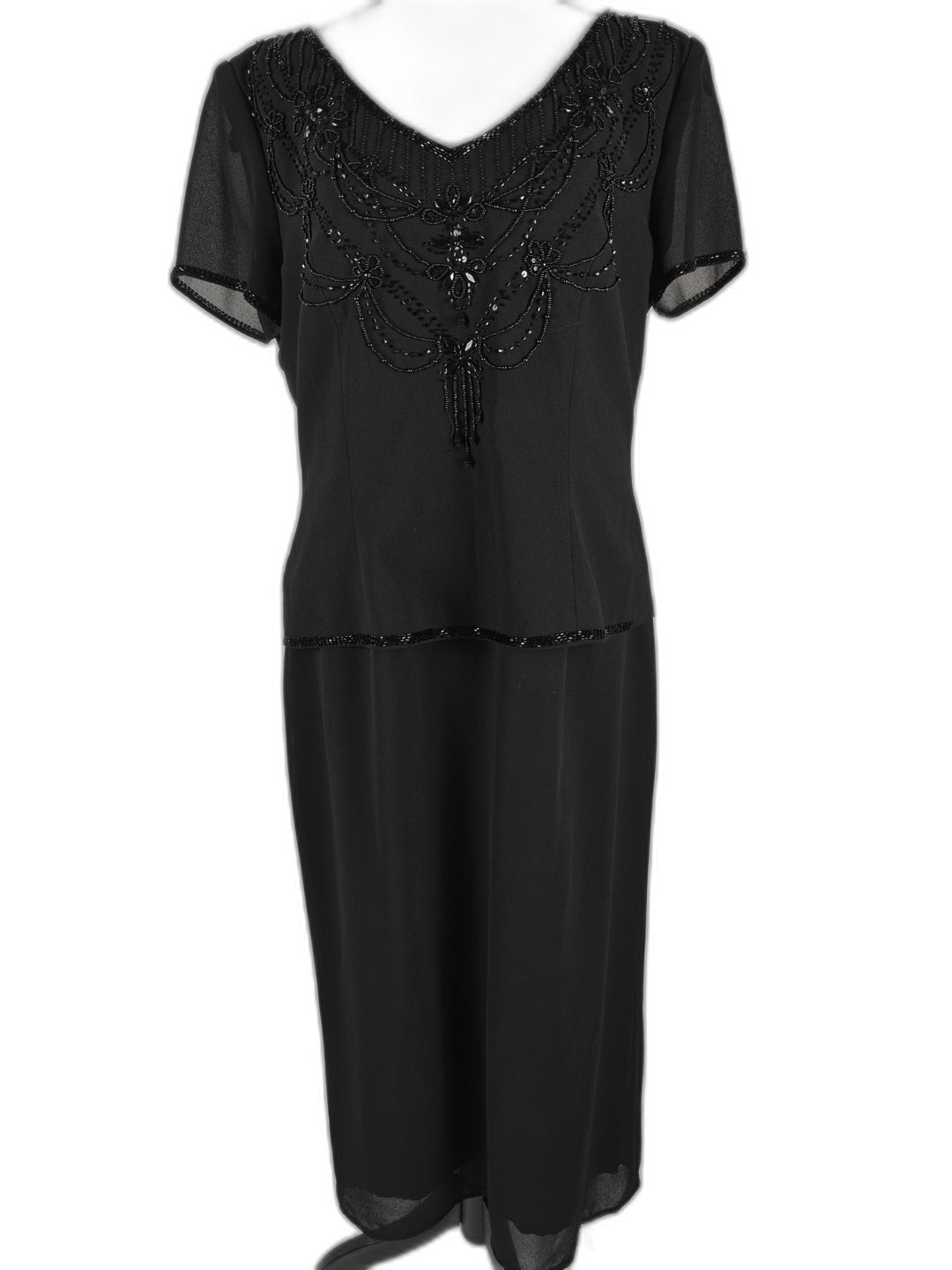 Women’s R&amp;M Richards Beaded Formal Dress Black Size 10