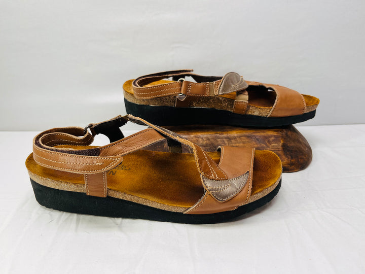 Naot Caroline Women’s Cork Leaf Leather Sandals Comfort Strappy Walking Shoes