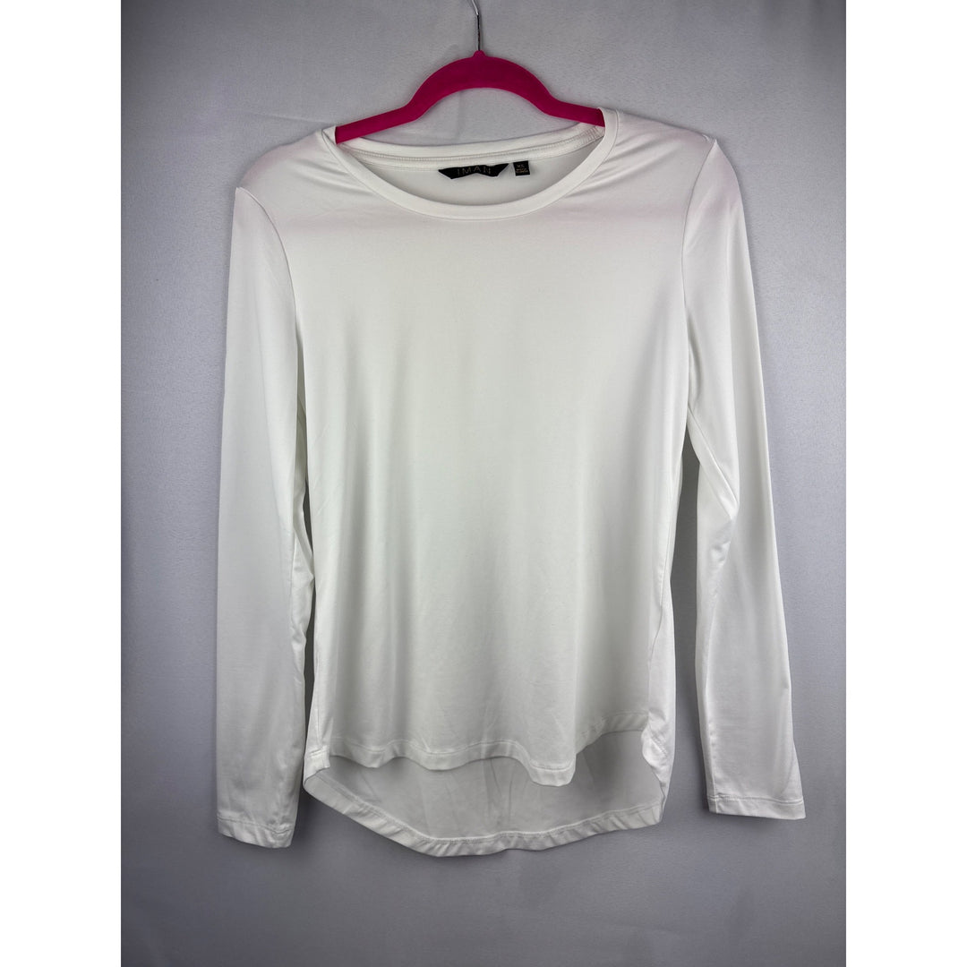 Iman Long Sleeve White Top XS Made In Indonesia