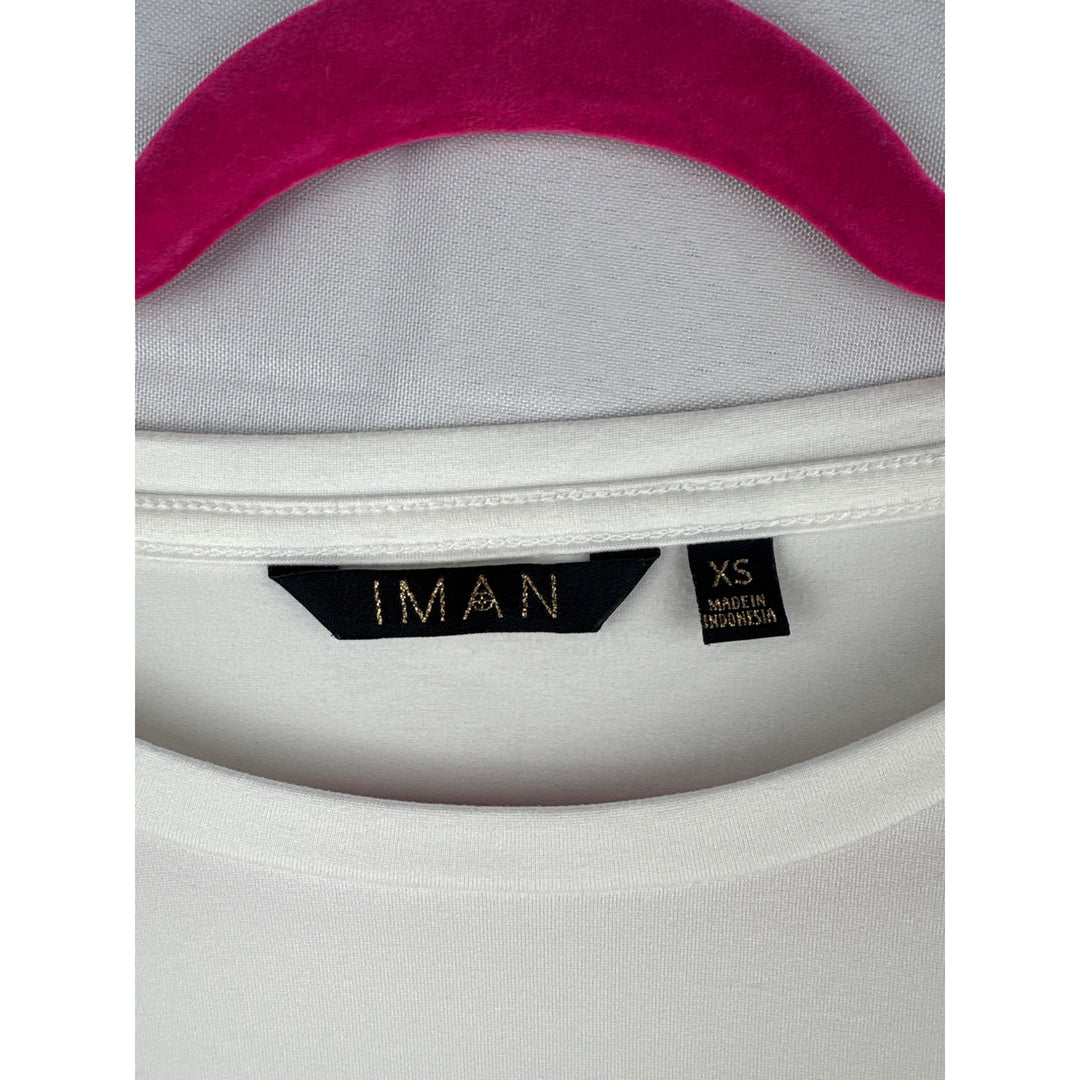 Iman Long Sleeve White Top XS Made In Indonesia