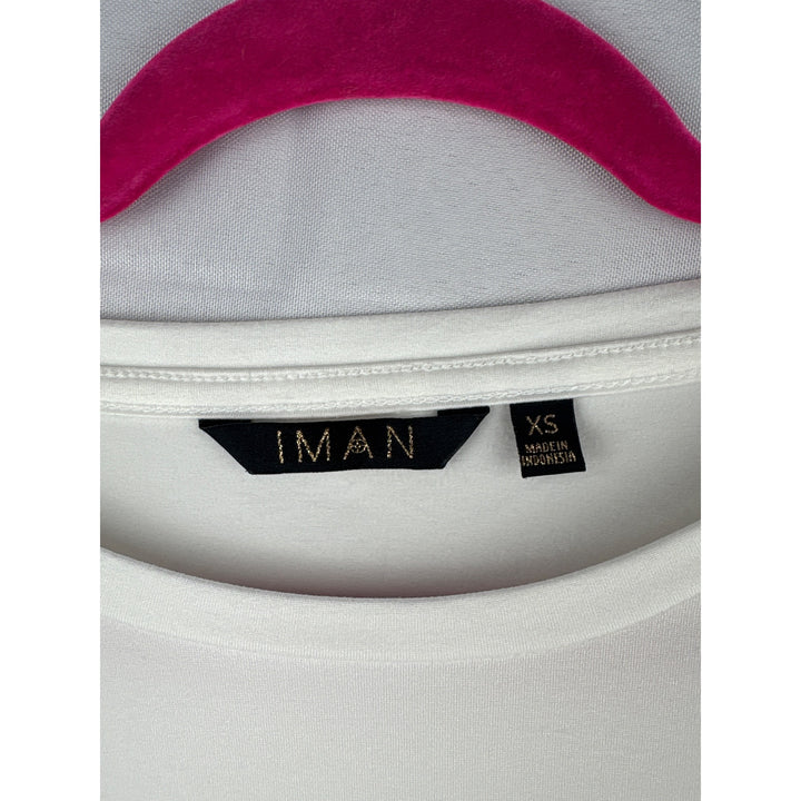Iman Long Sleeve White Top XS Made In Indonesia